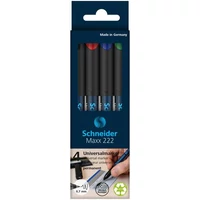Alkoholos marker készlet, OHP, 0,7 mm, SCHNEIDER "Maxx 222 F", 4 különböző szín