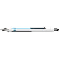 Golyóstoll, 0,7 mm, nyomógombos, érintőképernyőhöz, fehér-kék tolltest, SCHNEIDER "Epsilon Touch XB", kék