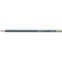 Grafitceruza radírral, HB, hatszögletű, STABILO "Pencil 160", olajzöld