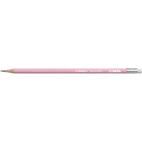 Grafitceruza radírral, HB, hatszögletű, STABILO "Swano Pastel", pink