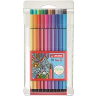 Filctoll készlet, 1 mm, STABILO "Pen 68", 20 különböző szín