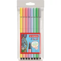 Filctoll készlet, 1 mm, STABILO "Pen 68", 8 pasztell szín
