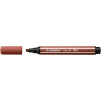 Filctoll, 1-5 mm, vágott hegy, STABILO "Pen 68 MAX", vörösbarna