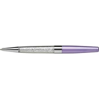 Golyóstoll, világoslila, alul fehér SWAROVSKI® kristállyal töltve, 14cm, ART CRYSTELLA®