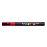 Dekormarker, 0,9-1,3 mm, UNI "Posca PC-3M", sötétpiros