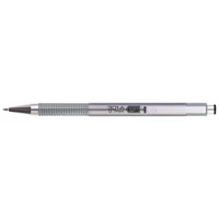 Golyóstoll, 0,24 mm, nyomógombos, ezüst tolltest, ZEBRA "F-301 A", kék