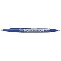 Alkoholos marker, 0,5 / 1,0 mm, kétvégű, ZEBRA "Mckie Extra Fine", kék