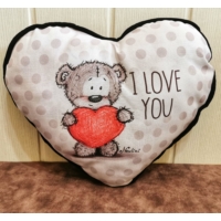 Nagy szív párna - I love you, maci szívvel - Szerelmes ajándék - Valentin napi ajándék