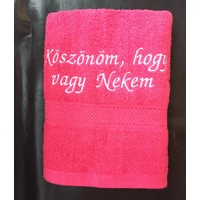 Törölköző - Köszönöm hogy vagy nekem pink - Szerelmes ajándék nőknek