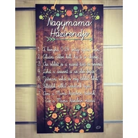 Dísztábla-Nagymama házirendje