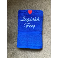 Törölköző - Legjobb férj kék szívecske