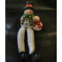 Lógó lábú hóember-Fekete kalapos - Ajándék ötlet karácsonyra
