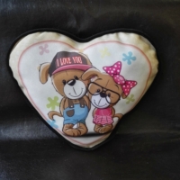 Kicsi szív párna-Kutyapár - Szerelmes ajándék - Valentin napi ajándék