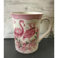 Bögre - Flamingó - rózsa - Teás bögre