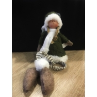 Lógó lábú zöld ruhás kislány - Ajándék ötlet karácsonyra