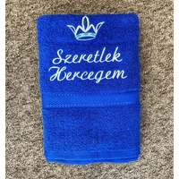 Hímzett törölköző - Szeretlek hercegem királyké
