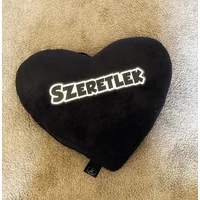 Plüss szív - Fekete szeretlek