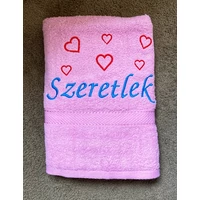 Hímzett Törölköző - Szeretlek