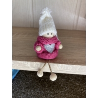 Téli figura-Pink ezüst szív-Fiú - Ajándék ötlet karácsonyra