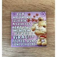 Hűtőmágnes A nagymama szívében - Ajándék Nagymamának