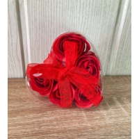Dobozos Szappan Rózsa - Piros, 6 darabos, szívalakú dobozban - Szerelmes Ajándék - Ajándék Nőknek
