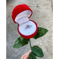 Ékszertartó rózsa gyűrűvel - Szerelmes ajándék - Valentin napi ajándék