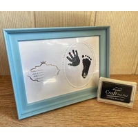 Képkeret - Babás kék színű Kéz és láblenyomatos