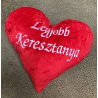 Hímzett szív párna -Legjobb Keresztanya