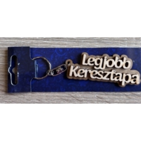Kulcstartó - Gravírozott fa -Legjobb Keresztapa 2 - Ajándék keresztapának