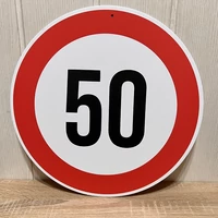 Sebességkorlátozó tábla 50-as