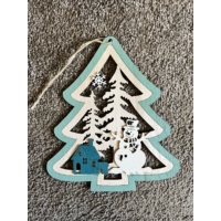 Ajtó - Ablakdísz karácsonyfa  mintával  - Ajándék ötlet karácsonyra