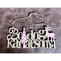 Ajtódísz - Boldog Karácsonyt felirattal 2 