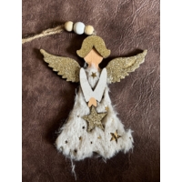 Karácsonyi angyal fehér szőrme ruhában - Ajándék ötlet karácsonyra