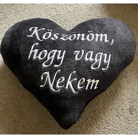 Hímzett szív párna - Köszönöm, hogy ....