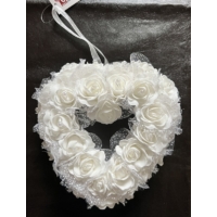 Szív alakú habrózsa fehér színű - Szerelmes Ajándék 