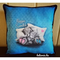 Párna kocka - Nagyon Szeretlek kék macis