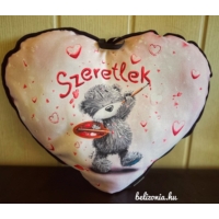 Nagy szív párna - Szeretlek festő maci   - Szerelmes Ajándék - Valentin napi ajándék