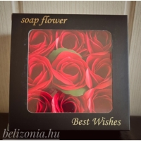 Fekete dobozos Szappan Rózsa - Piros  - Ajándékötlet nőknek - Szerelmes ajándék