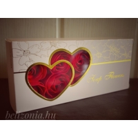 Dobozos Szappan Rózsa - Piros színű  10darabos dobozban - Szerelmes Ajándék - Ajándék ötlet Nőknek