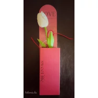 Fehér  színű szappan tulipán - Szerelmes Ajándék