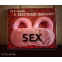 Szexi plüssbilincs+maszk rózsaszín - Erotikus ajándék - Ajándék Nőknek