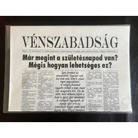 Újság- Vénszabadság - Ajándék szülinapra - Ajándék ötlet szülinapra