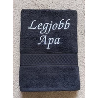 Hímzett törölköző - Legjobb Apa fekete színű