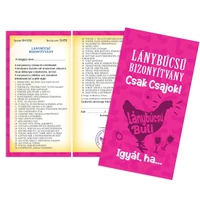 Bizonyítvány - Lánybúcsú csak csajok - Ajándék lánybúcsúra