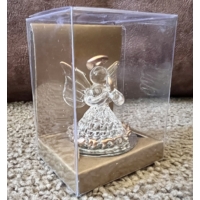 Üveg angyal figura, kicsi- arany szárny szegéllyel 2 - Ajándék ötlet karácsonyra