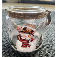 Mécsestartó-Üveg, hóember nagy - Ajándék ötlet karácsonyra