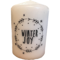 Gyertya-Karácsonyi-Winter Joy-Fehér