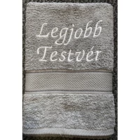 Törölköző-Legjobb testvér szürke  színű