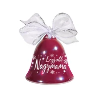 Legjobb Nagymama feliratos Piros karácsonyi csengő ezüst masnival