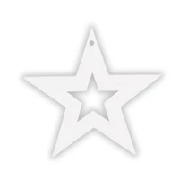 Fehér fa csillag kontúr akasztóval